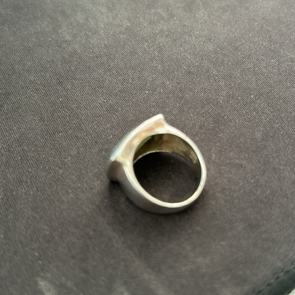 Sterling Silver And Faux Turquoise Ring Size 5 GUC - Picture 6 of 8
